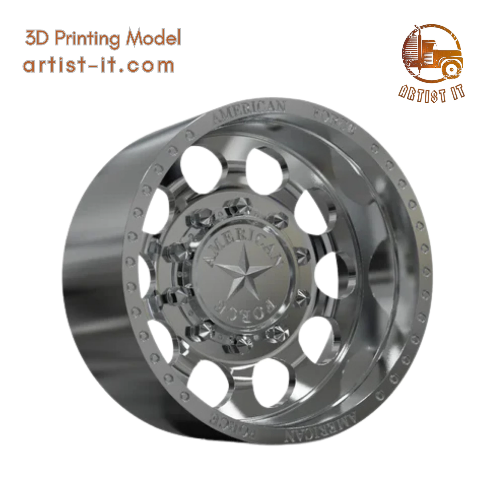 REAR AMERICAN FORCE 5 HOLES DRW 3D Print Model .c4d .max .obj .3ds .fbx .stl .blend 