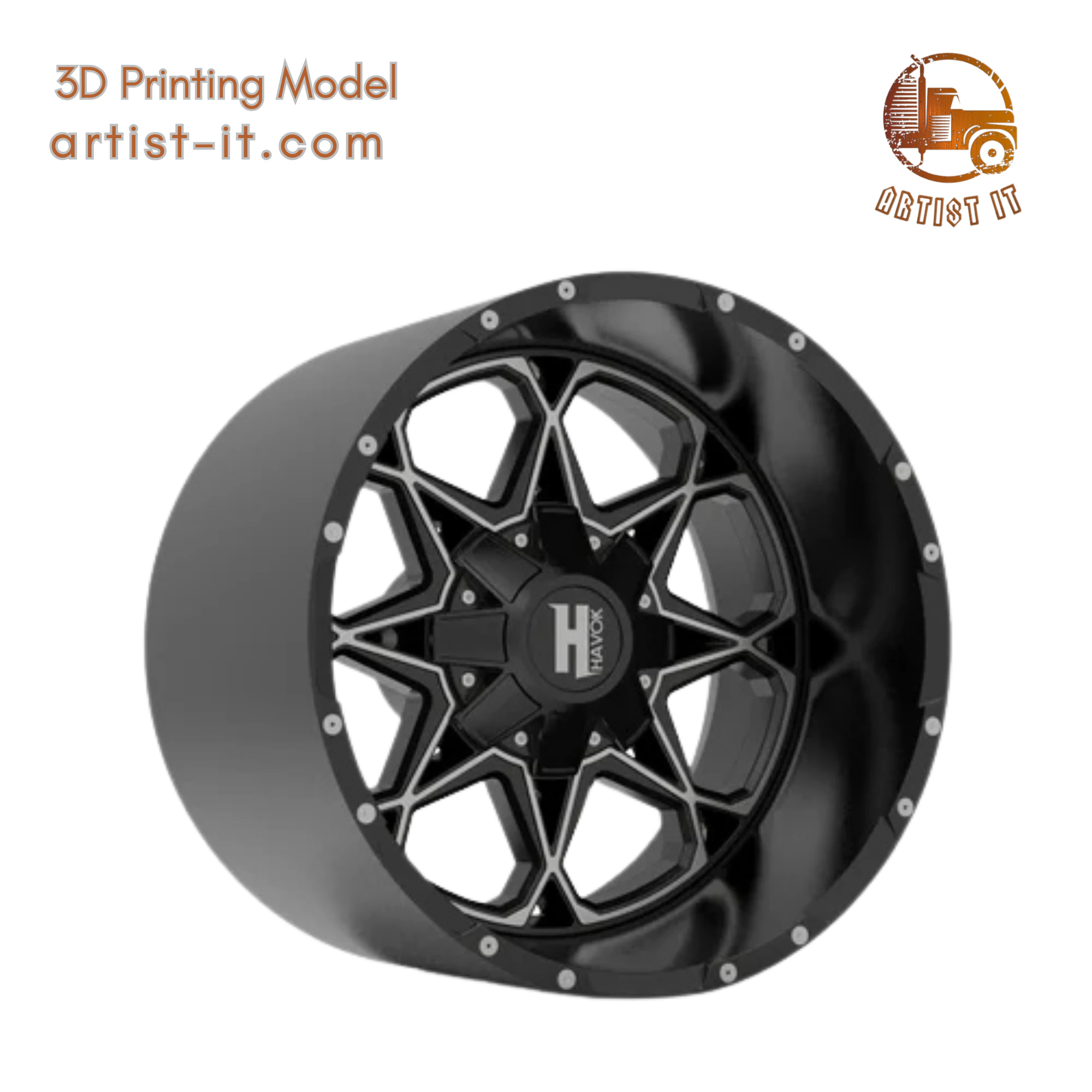 HAVOC OFF-ROAD H115 WHEEL 3D PRINT MODEL 3D Print Model .c4d .max .obj .3ds .fbx .stl .blend