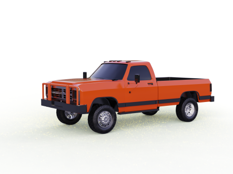 DODGE RAM D250 1989 KAMYON 3D Baskı Modeli