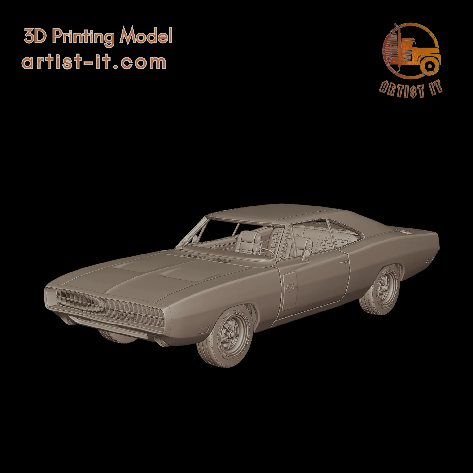 Dodge charger 440 R-T 1970 MODELO DE IMPRESS&Atilde;O 3D Modelo de Impressão 3D .c4d .max .obj .3ds .fbx .stl .blend 