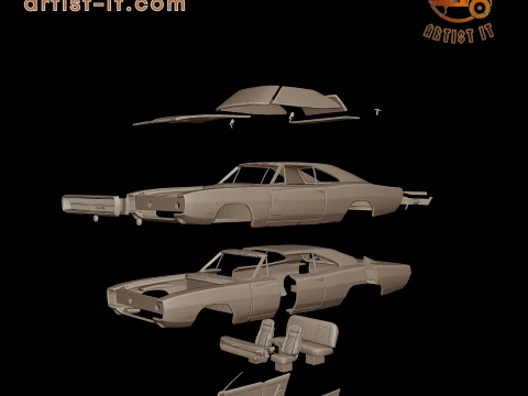 Dodge charger 440 R-T 1970 MODELO DE IMPRESS&Atilde;O 3D Modelo de Impressão 3D