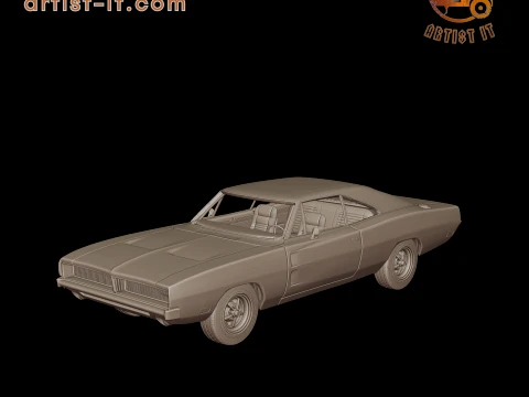 DODGE Charger RT 1969 3D-DRUCKMODELL 3D Druckmodell