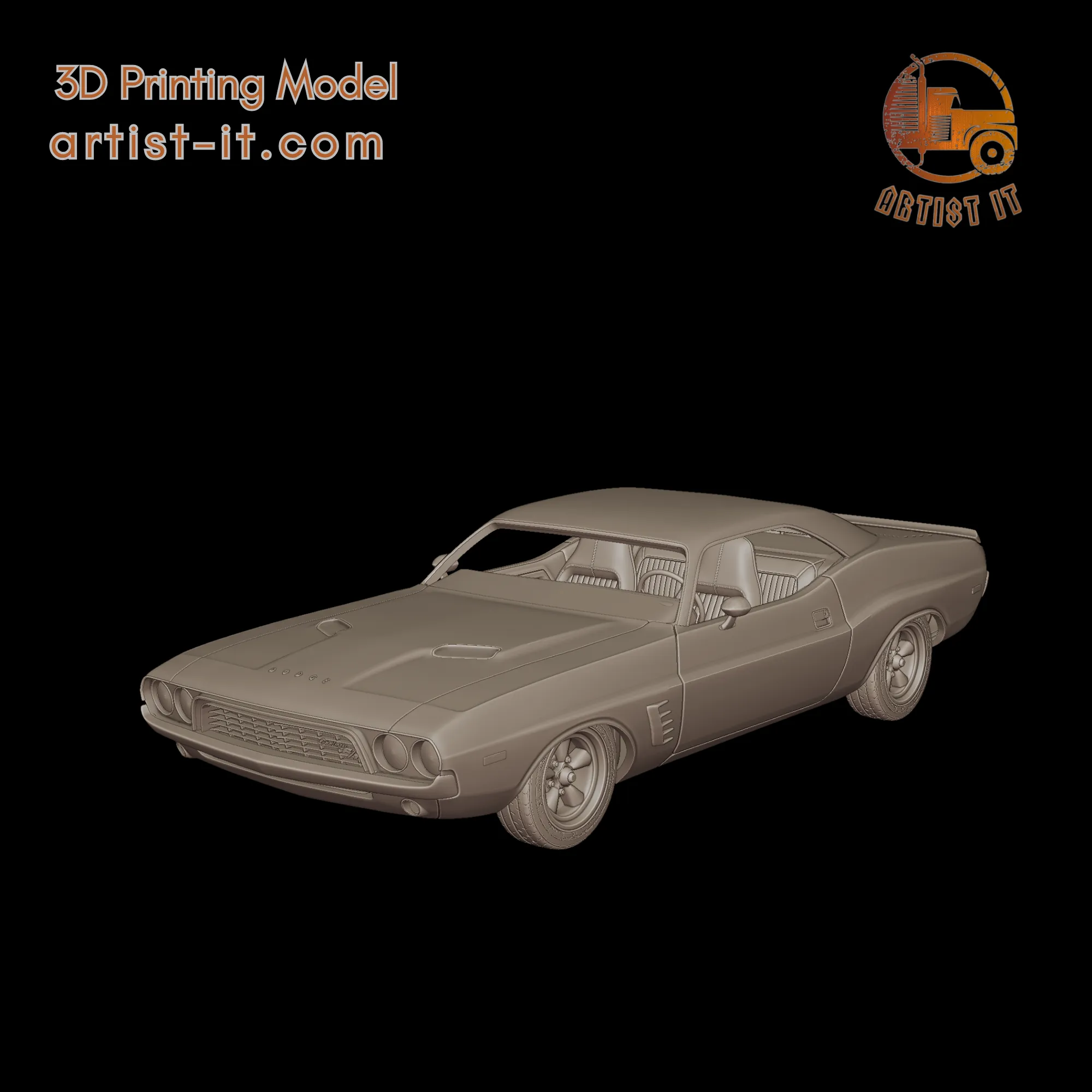 DODGE Challenger 440 1973 3D PRINT MODEL 3D Print Model .c4d .max .obj .3ds .fbx .stl .blend 
