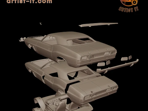 DODGE Challenger 440 1973 3D PRINT MODEL 3D Print Model