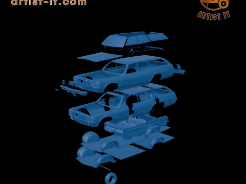 Dodge Monaco Station Wagon 1977 3D PRINT MODEL 3D Print Model