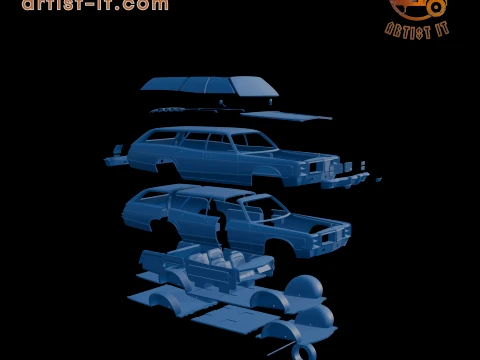 Dodge Monaco Station Wagon 1977 3D PRINT MODEL 3D Print Model