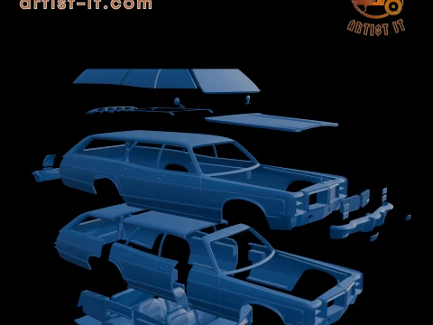 Dodge Monaco Station Wagon 1977 3D PRINT MODEL 3D Print Model