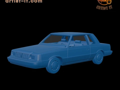 Dodge Aries K Sedan 1988 two-door 3D PRINT MODEL Modelo de impresión 3D