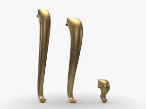 Pernas para móveis Cabriole 3 tamanhos Modelo 3D