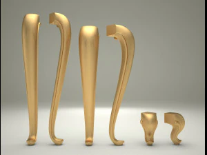 Furniture Legs Cabriole 3 Sizes 3D Model