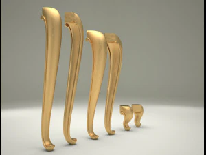 Furniture Legs Cabriole 3 Sizes 3D Model