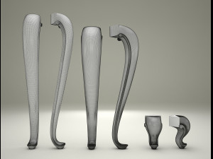 Furniture Legs Cabriole 3 Sizes Modelo 3D