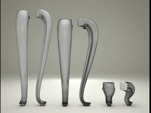 Furniture Legs Cabriole 3 Sizes 3D Model