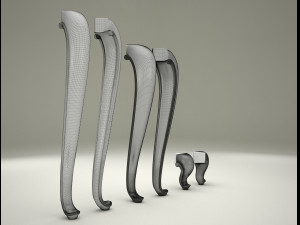 Furniture Legs Cabriole 3 Sizes Modelo 3D