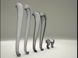 Furniture Legs Cabriole 3 Sizes 3D Model