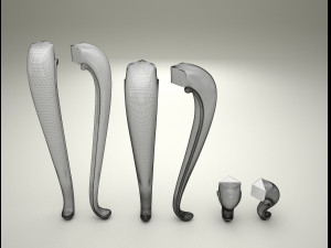 Furniture Legs Cabriole 3 Sizes Modelo 3D