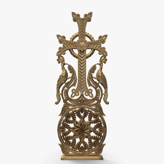 Khachqar Armenian 3D STL model for CNC Carving Cross Stone Khachkar Xachqar 3D 模型 .c4d .max .obj .3ds .fbx .stl .blend 