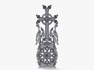 Khachqar Armenian 3D STL model for CNC Carving Cross Stone Khachkar Xachqar 3D 模型