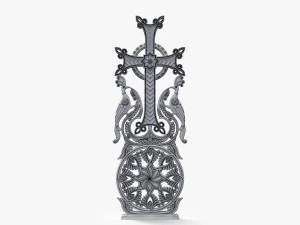 Model STL 3D Armenia Khachqar untuk Batu Salib Ukiran CNC Khachkar Xachqar Model 3D