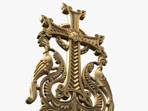 Model STL 3D Armenia Khachqar untuk Batu Salib Ukiran CNC Khachkar Xachqar Model 3D