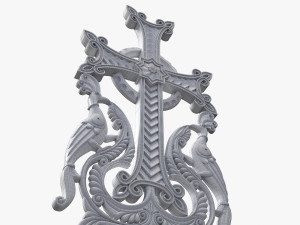 Khachqar Armenian 3D STL model for CNC Carving Cross Stone Khachkar Xachqar 3D 模型