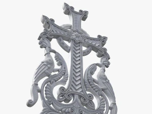 Model STL 3D Armenia Khachqar untuk Batu Salib Ukiran CNC Khachkar Xachqar Model 3D