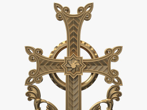 Khachqar Armenian 3D STL model for CNC Carving Cross Stone Khachkar Xachqar 3D 模型