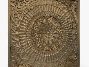 Round Ornament Bungalow Rose Decor Frame Furniture Door Panel 3D-Modell