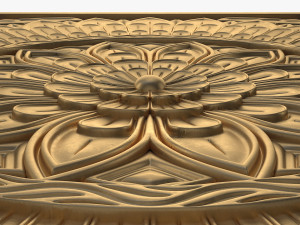 Round Ornament Bungalow Rose Decor Frame Furniture Door Panel Model 3D