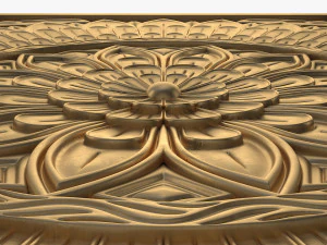 Round Ornament Bungalow Rose Decor Frame Furniture Door Panel 3D Model