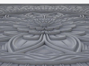 Round Ornament Bungalow Rose Decor Frame Furniture Door Panel 3D Model