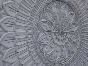 Round Ornament Bungalow Rose Decor Frame Furniture Door Panel 3D Model