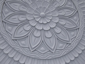 Round Ornament Bungalow Rose Decor Frame Furniture Door Panel Model 3D