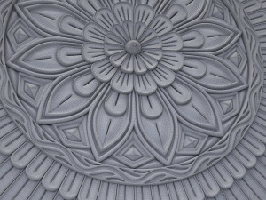 Round Ornament Bungalow Rose Decor Frame Furniture Door Panel Model 3D