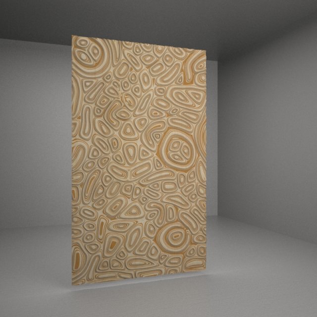 Plywood Chaos Wave Decor Panel for CNC Milling Carving 3D Model .c4d .max .obj .3ds .fbx .stl .blend 