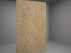 Panel Dekorasi Gelombang Kekacauan Kayu Lapis untuk Ukiran Penggilingan CNC Model 3D