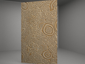 Plywood Chaos Wave Decor Panel for CNC Milling Carving 3D Model