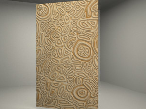 Plywood Chaos Wave Decor Panel for CNC Milling Carving 3D Model