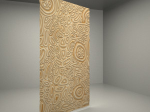 Plywood Chaos Wave Decor Panel for CNC Milling Carving 3D Model
