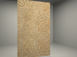 Plywood Chaos Wave Decor Panel for CNC Milling Carving 3D Model