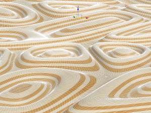 Plywood Chaos Wave Decor Panel for CNC Milling Carving 3D Model