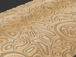 Plywood Chaos Wave Decor Panel for CNC Milling Carving 3D Model