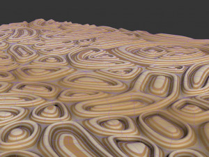 Plywood Chaos Wave Decor Panel for CNC Milling Carving 3D Model