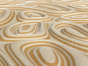 Plywood Chaos Wave Decor Panel for CNC Milling Carving 3D Model