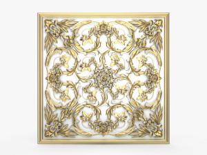Decorative Ceiling Baroque Style Panel for CNC router 3D Model