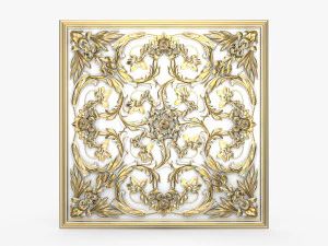 Decorative Ceiling Baroque Style Panel for CNC router 3D Model