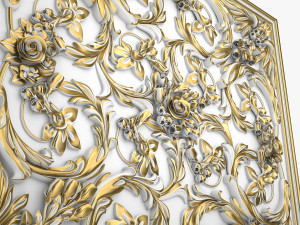 Decorative Ceiling Baroque Style Panel for CNC router 3D Model
