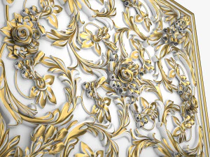 Decorative Ceiling Baroque Style Panel for CNC router 3D Model