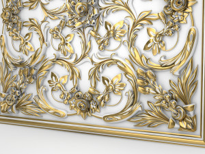 Decorative Ceiling Baroque Style Panel for CNC router 3D Model