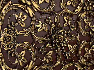 Decorative Ceiling Baroque Style Panel for CNC router 3D Model